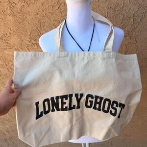 Lonely Ghost cream canvas tote bag